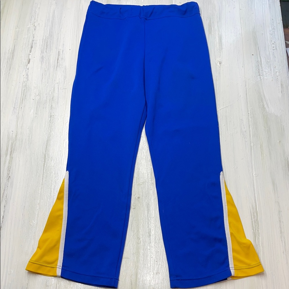 Vintage Athletic Uniform Blue and Yellow Warn-Up Pants Sz S